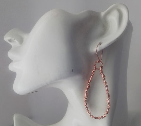 Turn Up Wrapped Copper Earring