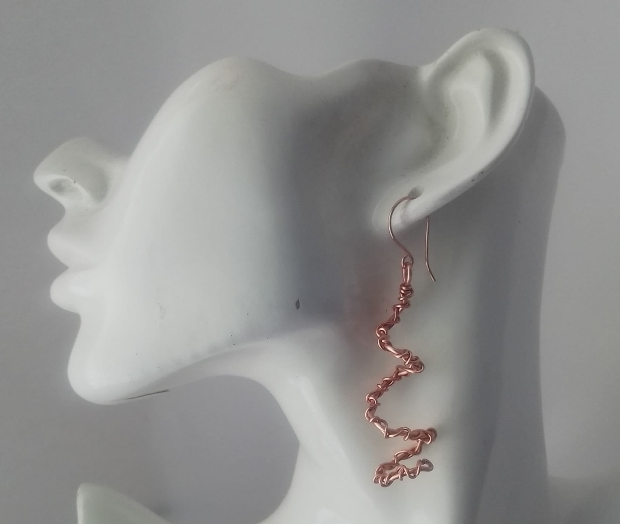Spiral Wrapped Copper Earring